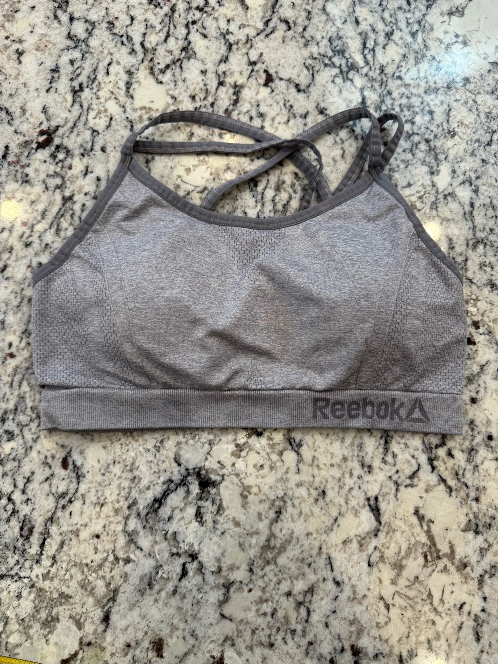 Reebok Gray Strappy Sports Bra | Medium Support | Size S - Picture 2 of 6